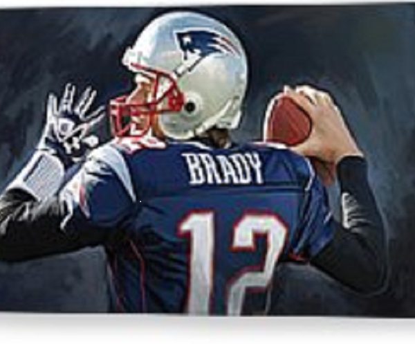 Acrylic Painting of New England Patriot Quarterback, Tom Brady.